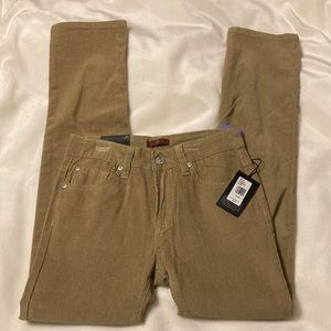 NWT 7 for all Mankind boys 12 Slim Straight Leg tan corduroy pant